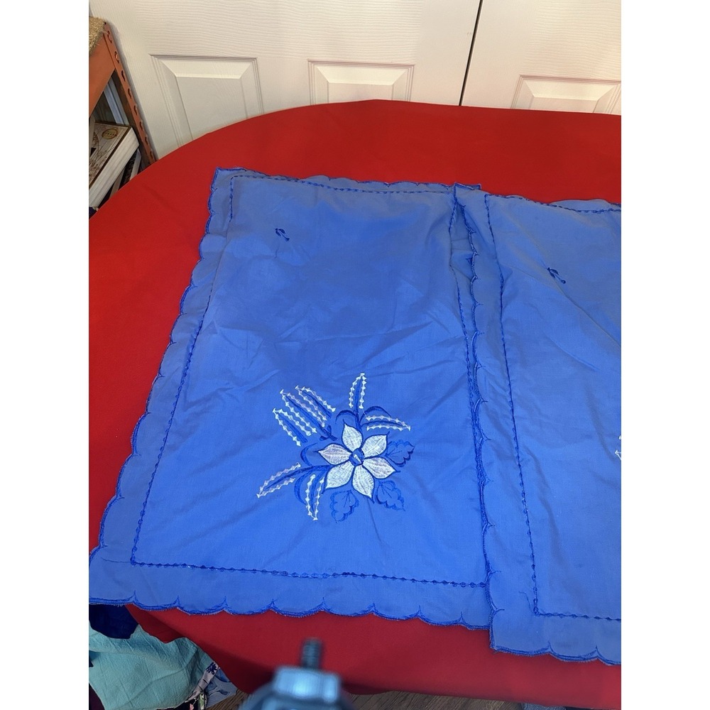 Vintage Embroidered Flower Basket Pillow Cases Handmade, 29x19